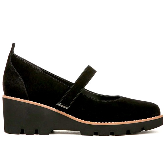 Vionic Shoes - Vionic Black Suede Mary Jane Wedges 10 Wide 
Like New!